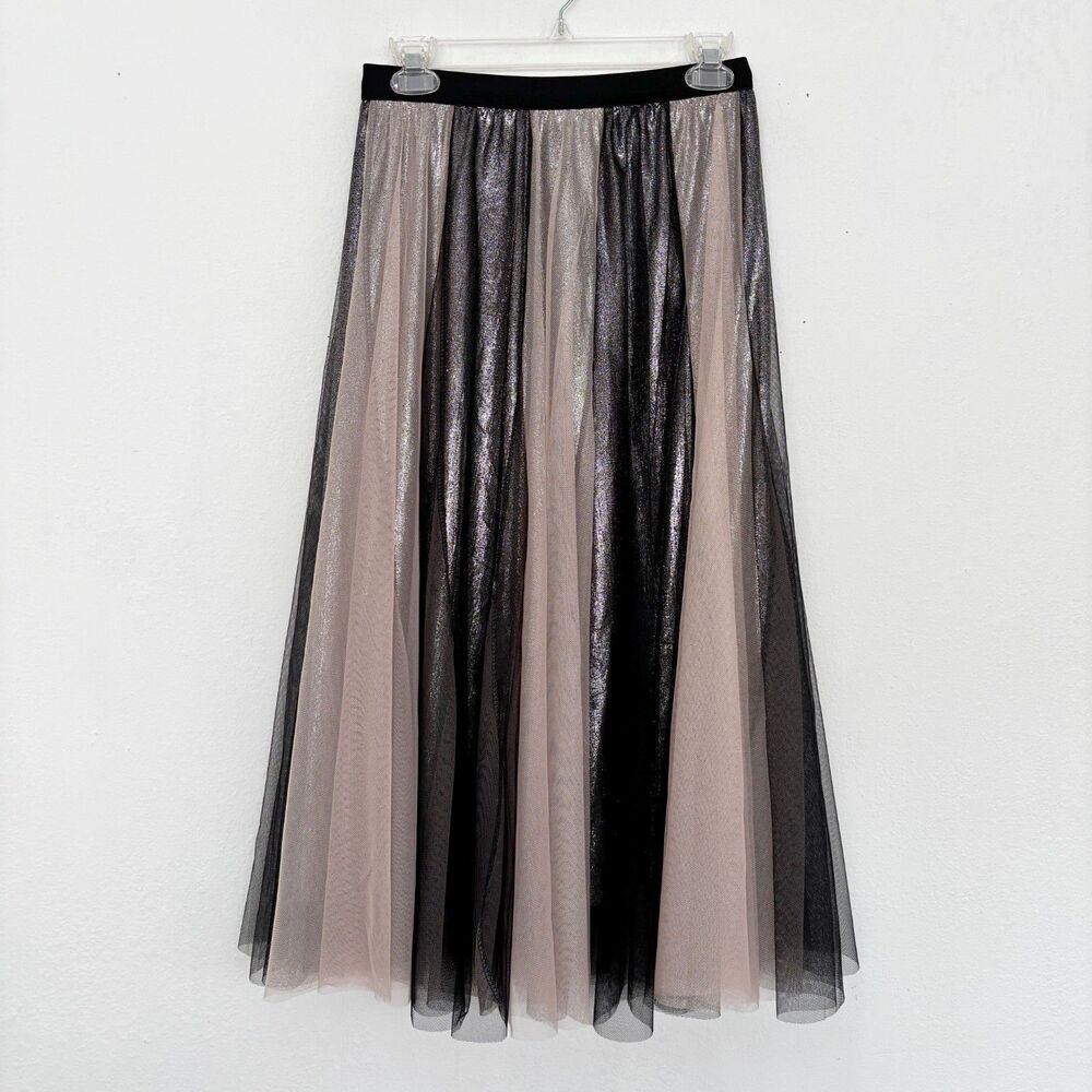 Womens Forest Fairy Whimsigoth Tulle Maxi Skirt Medium Layered Ruffle Homecoming